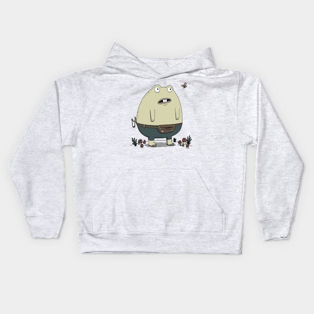 Chubby Frog Adventure Kids Hoodie by pigboom